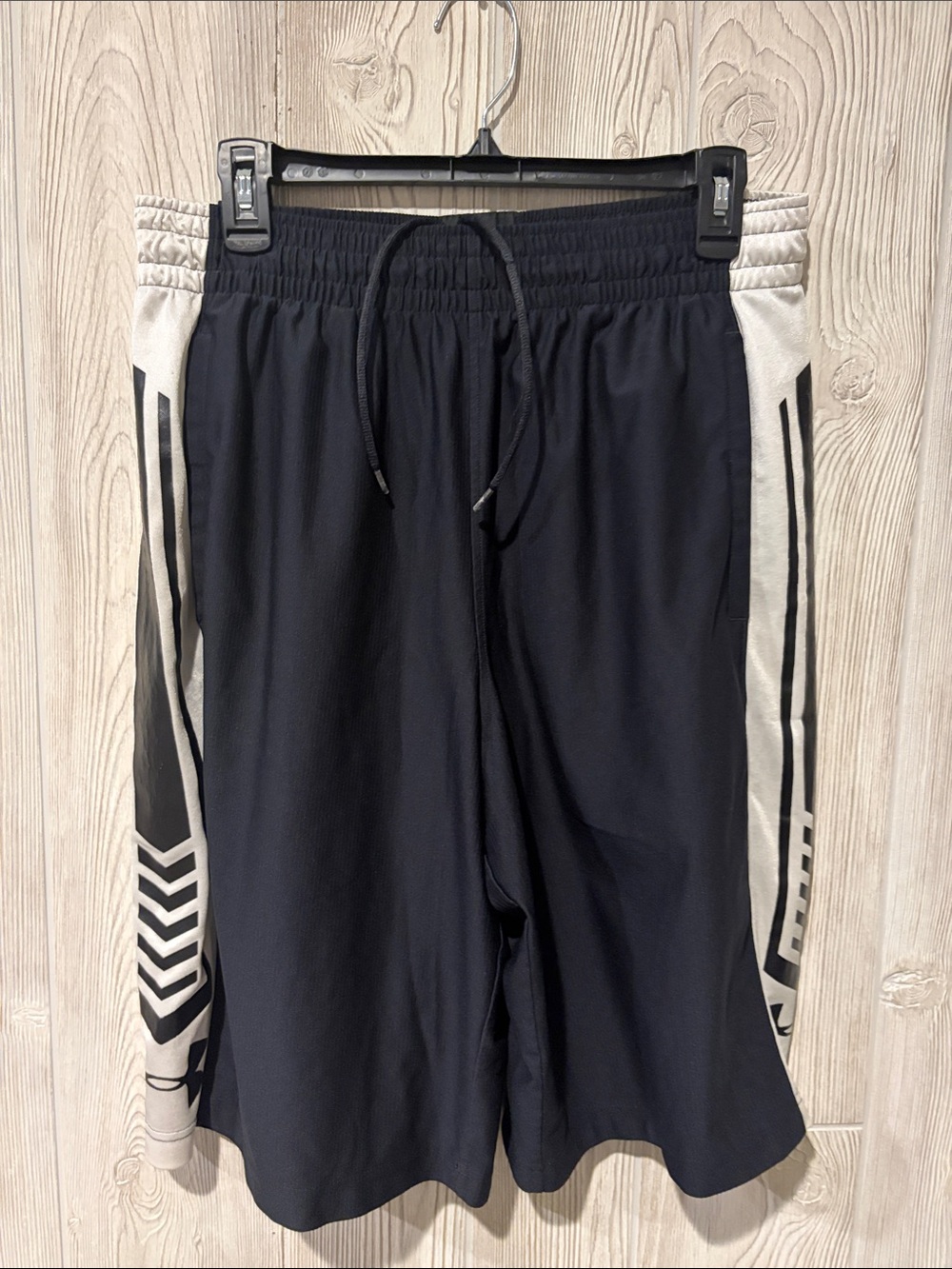Under Armour Black Athletic Shorts with Light Gray Side Panels